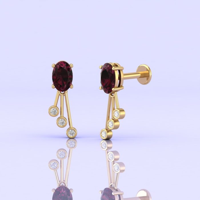 Rhodolite Garnet Earrings, 14K Stud Earrings, Birthstone Earrings, Handmade Jewelry, Minimalist Jewelry, Gift for Women, Gemstone Earrings | Save 33% - Rajasthan Living 12