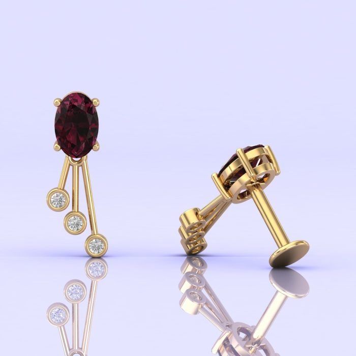 Rhodolite Garnet Earrings, 14K Stud Earrings, Birthstone Earrings, Handmade Jewelry, Minimalist Jewelry, Gift for Women, Gemstone Earrings | Save 33% - Rajasthan Living 13