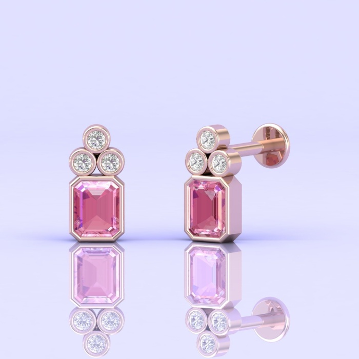 Pink Spinel 14K Gold Earrings, Dainty Stud Earrings, Minimalist Earrings, Jewelry Gift, Birthstone Jewelry, Gemstone Earrings, Jewelry | Save 33% - Rajasthan Living 5
