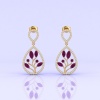 14K Solid Natural Rhodolite Garnet Dangle Earrings, Gold Stud Earrings For Women, Everyday Gemstone Earrings For Her, January Birthstone | Save 33% - Rajasthan Living 21