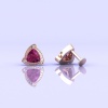 14K Rhodolite Garnet Earrings, Stud Earrings, Art Nouveau, Dainty Stud Earrings, Gift For Her, Anniversary Gift, Part Jewelry, Trillion Cut | Save 33% - Rajasthan Living 20