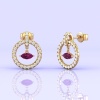 14K Dainty Natural Rhodolite Garnet Evil Eye Dangle Earrings, Everyday Gemstone Jewellery For Women, Gold Stud Earrings For Her, Garnet Cut | Save 33% - Rajasthan Living 16