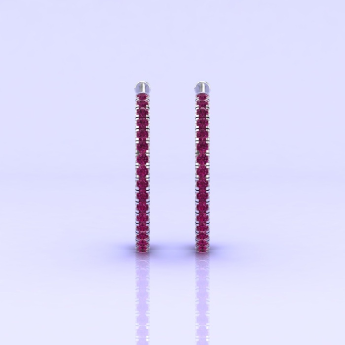 Solid 14K Natural Rhodolite Garnet Hoop Earrings, January Birthstone Earrings For Women, Everyday Gemstone Jewelry For Her, Handmade Jewelry | Save 33% - Rajasthan Living 10