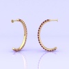 Solid 14K Natural Rhodolite Garnet Hoop Earrings, January Birthstone Earrings For Women, Everyday Gemstone Jewelry For Her, Handmade Jewelry | Save 33% - Rajasthan Living 22