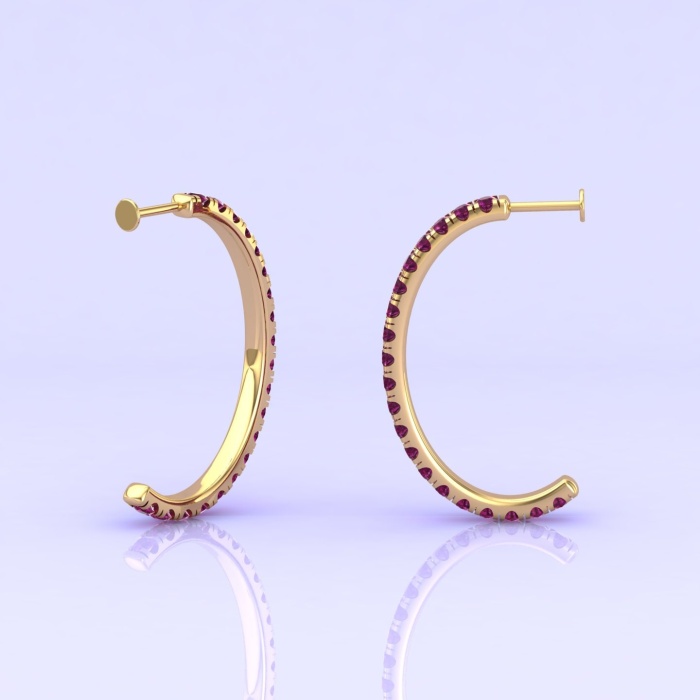 Solid 14K Natural Rhodolite Garnet Hoop Earrings, January Birthstone Earrings For Women, Everyday Gemstone Jewelry For Her, Handmade Jewelry | Save 33% - Rajasthan Living 12