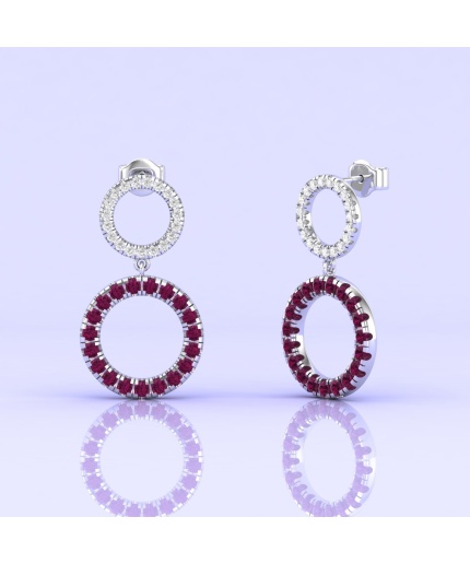 Dainty 14K Natural Rhodolite Garnet Dangle Earrings, January Birthstone Earrings For Women, Everyday Gemstone Jewelry For Her, Garnet Cut | Save 33% - Rajasthan Living 3