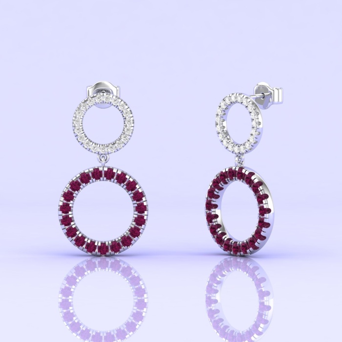 Dainty 14K Natural Rhodolite Garnet Dangle Earrings, January Birthstone Earrings For Women, Everyday Gemstone Jewelry For Her, Garnet Cut | Save 33% - Rajasthan Living 6