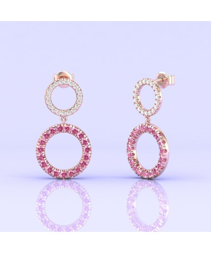 14K Natural Pink Spinel Dainty Earrings, Everyday Gemstone Earrings For Women, Gold Stud Earring For Her, August Birthstone Jewellery | Save 33% - Rajasthan Living