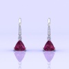 14K Rhodolite Garnet Dangle Earrings, Handmade Jewelry, Art Deco, Gift For Her, Gemstone Earrings, Trillion Cut Gemstone, Anniversary Gift | Save 33% - Rajasthan Living 23
