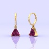 14K Rhodolite Garnet Dangle Earrings, Handmade Jewelry, Art Deco, Gift For Her, Gemstone Earrings, Trillion Cut Gemstone, Anniversary Gift | Save 33% - Rajasthan Living 16