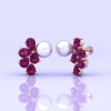 Rhodolite Garnet 14K Stud Earrings, Pearl Stud Earrings, Deluxe Jewelry, Handmade Jewelry, Anniversary Gift, Gift For Women, Natural Garnet | Save 33% - Rajasthan Living 18