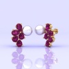 Rhodolite Garnet 14K Stud Earrings, Pearl Stud Earrings, Deluxe Jewelry, Handmade Jewelry, Anniversary Gift, Gift For Women, Natural Garnet | Save 33% - Rajasthan Living 16