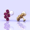 Rhodolite Garnet 14K Stud Earrings, Pearl Stud Earrings, Deluxe Jewelry, Handmade Jewelry, Anniversary Gift, Gift For Women, Natural Garnet | Save 33% - Rajasthan Living 17