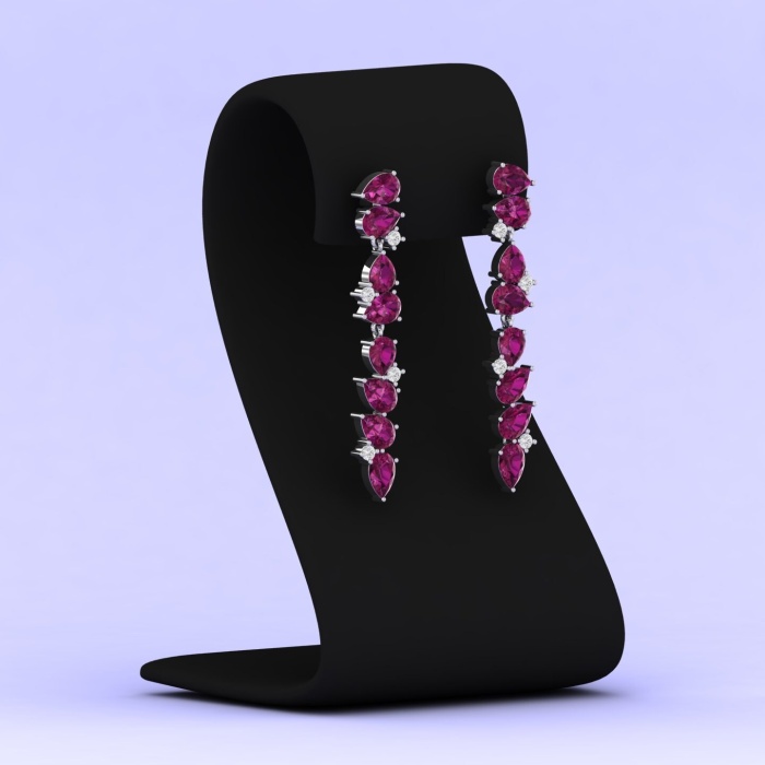 Natural Rhodolite Garnet 14K Dainty Earrings, Gold Drop Earrings For Women, Everyday Gemstone Earring For Her, January Birthstone Jewelry | Save 33% - Rajasthan Living 10