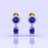 14K Dainty Tanzanite Dangle Earrings, Handmade Jewelry, Art Deco Style Earrings, Party Jewelry, Gemstone Earrings, Cushion Tanzanite Jewelry | Save 33% - Rajasthan Living 15