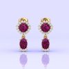 Rhodolite Garnet 14K Dangle Earrings, Dainty Raspberry Garnet Earrings, Handmade Jewelry, Party Jewelry, Art Nouveau Jewelry, Gift For Her | Save 33% - Rajasthan Living 15