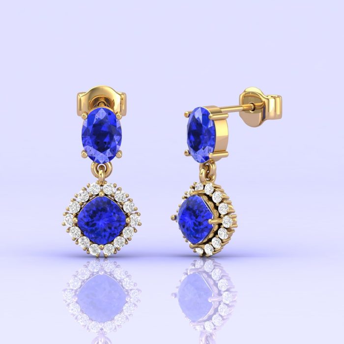 Dainty 14K Natural Tanzanite Dangle Earrings, Handmade Jewelry For Women, Everyday Gemstone Earrings For Her, December Birthstone Jewellery | Save 33% - Rajasthan Living 13