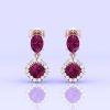 14K Dainty Natural Rhodolite Garnet Dangle Earrings, Everyday Gemstone Earrings For Women, Gold Stud Earrings For Her, January Birthstone | Save 33% - Rajasthan Living 18
