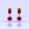 14K Dainty Natural Rhodolite Garnet Dangle Earrings, Everyday Gemstone Earrings For Women, Gold Stud Earrings For Her, January Birthstone | Save 33% - Rajasthan Living 21