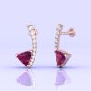 14K Dainty Rhodolite Dangle Earrings, Handmade Jewelry, Gift For Women, Party Jewelry, Minimalist Earrings, Art Nouveau Earrings, Garnet Cut | Save 33% - Rajasthan Living 21
