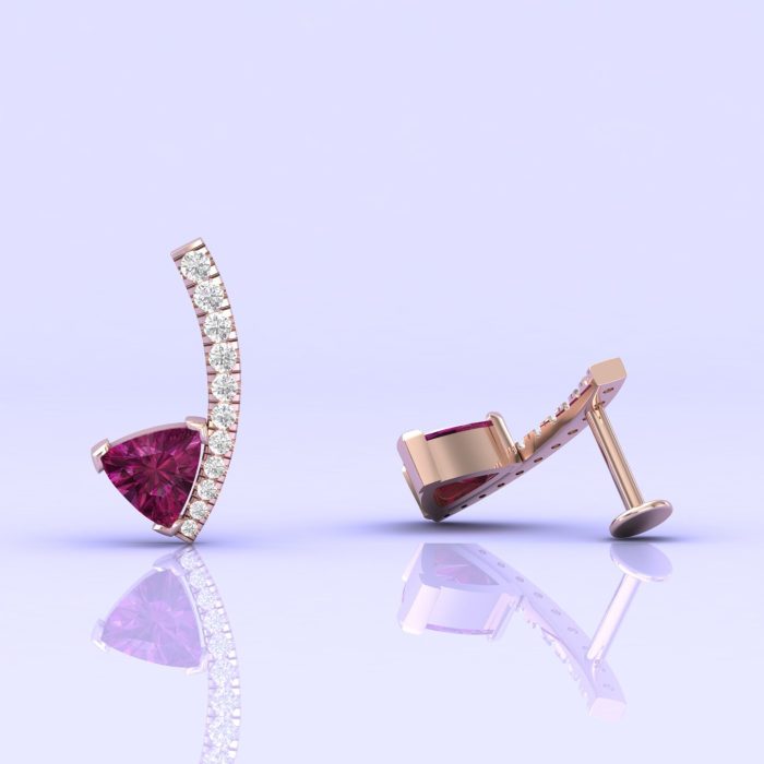 14K Dainty Rhodolite Dangle Earrings, Handmade Jewelry, Gift For Women, Party Jewelry, Minimalist Earrings, Art Nouveau Earrings, Garnet Cut | Save 33% - Rajasthan Living 12