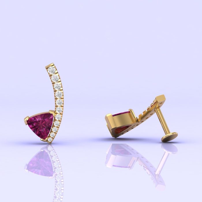 14K Dainty Rhodolite Dangle Earrings, Handmade Jewelry, Gift For Women, Party Jewelry, Minimalist Earrings, Art Nouveau Earrings, Garnet Cut | Save 33% - Rajasthan Living 7