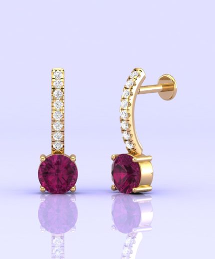 Rhodolite Garnet 14K Dainty Stud Earrings, Raspberry Rhodolite Jewelry, Handmade Jewelry, Anniversary Gift, Gift For Women, Birthstone Jewel | Save 33% - Rajasthan Living 3
