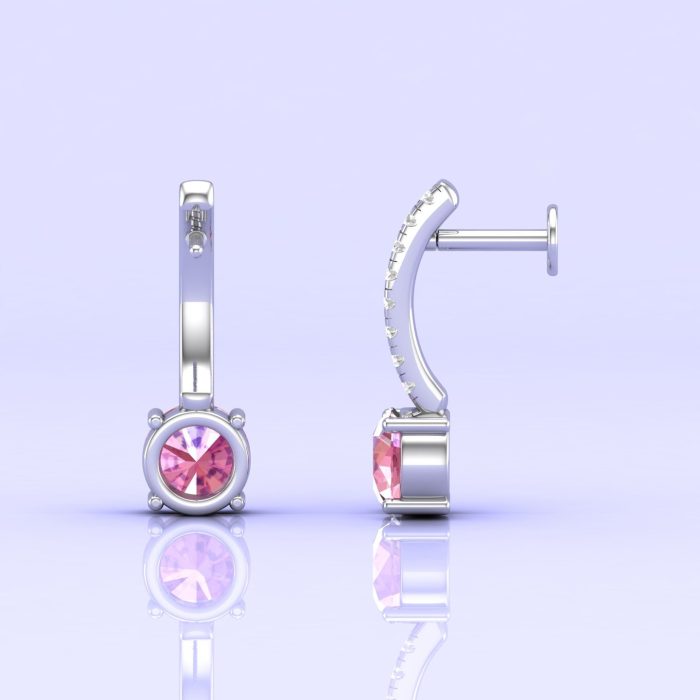 Pink Spinel 14K Stud Earrings, Dainty Stud Earrings, Handmade Jewelry, Natural Spinel, Art Deco Earrings, Gift For Women, August Birthstone | Save 33% - Rajasthan Living 7