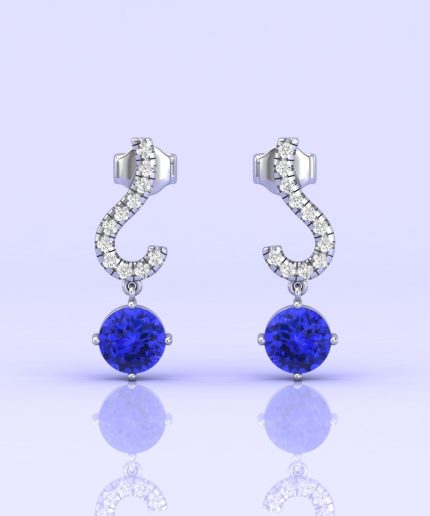 Dainty 14K Tanzanite Dangle Earrings, Handmade Jewelry, Natural Tanzanite Earrings, Round Gemstone Earrings, Party Jewelry, Gift For Women | Save 33% - Rajasthan Living 5