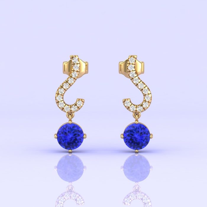 Dainty 14K Tanzanite Dangle Earrings, Handmade Jewelry, Natural Tanzanite Earrings, Round Gemstone Earrings, Party Jewelry, Gift For Women | Save 33% - Rajasthan Living 12