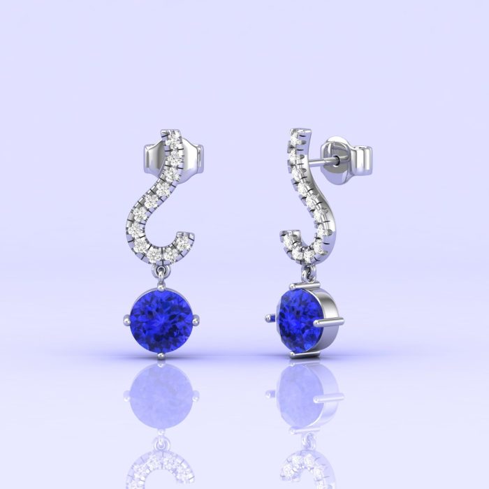 Dainty 14K Tanzanite Dangle Earrings, Handmade Jewelry, Natural Tanzanite Earrings, Round Gemstone Earrings, Party Jewelry, Gift For Women | Save 33% - Rajasthan Living 7
