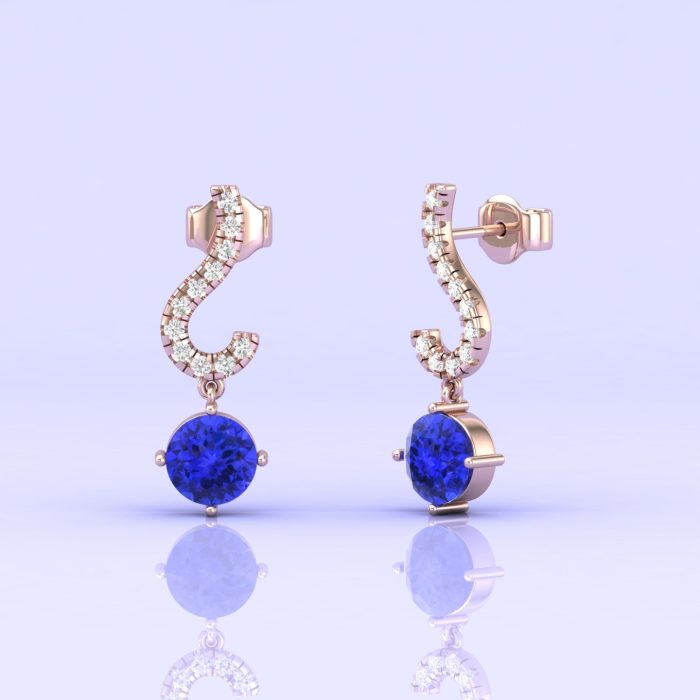 Dainty 14K Tanzanite Dangle Earrings, Handmade Jewelry, Natural Tanzanite Earrings, Round Gemstone Earrings, Party Jewelry, Gift For Women | Save 33% - Rajasthan Living 11