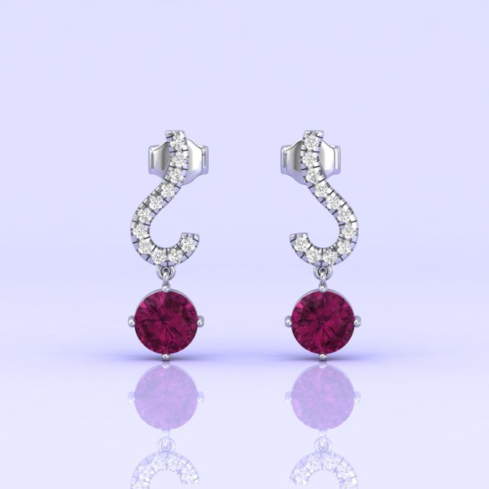 Rhodolite Garnet 14K Dangle Earrings, Natural Garnet Jewelry, Handmade Jewelry, Art Deco Style Earrings, Gift For Her, Anniversary Gift | Save 33% - Rajasthan Living 10