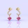 Natural Pink Spinel 14K Dainty Dangle Earrings, Spinel Handmade Earrings, Everyday Gemstone Earrings For Women, Gold Stud Jewelry For Her, | Save 33% - Rajasthan Living 22