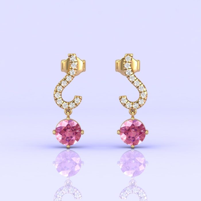 Natural Pink Spinel 14K Dainty Dangle Earrings, Spinel Handmade Earrings, Everyday Gemstone Earrings For Women, Gold Stud Jewelry For Her, | Save 33% - Rajasthan Living 12