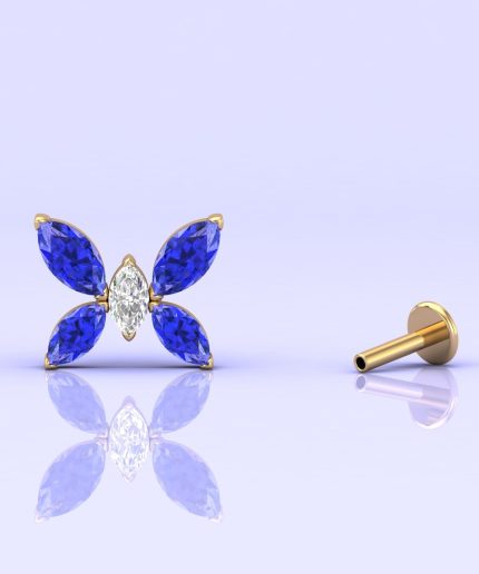 14K Dainty Tanzanite Stud Earrings, Butterfly Studs, Minimalist Earrings, Handmade Jewelry, Party Jewelry, Gift For Women, Birthday Gift | Save 33% - Rajasthan Living