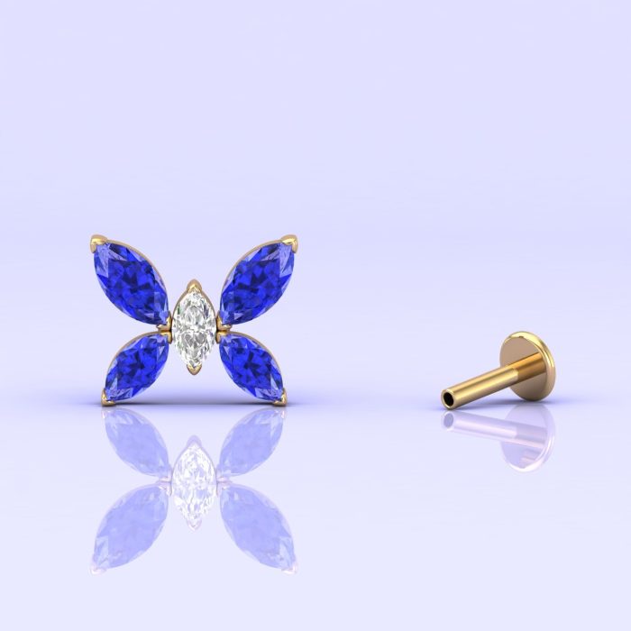 14K Dainty Tanzanite Stud Earrings, Butterfly Studs, Minimalist Earrings, Handmade Jewelry, Party Jewelry, Gift For Women, Birthday Gift | Save 33% - Rajasthan Living 5