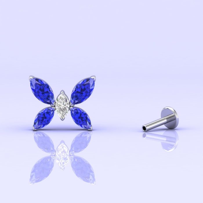 14K Dainty Tanzanite Stud Earrings, Butterfly Studs, Minimalist Earrings, Handmade Jewelry, Party Jewelry, Gift For Women, Birthday Gift | Save 33% - Rajasthan Living 8