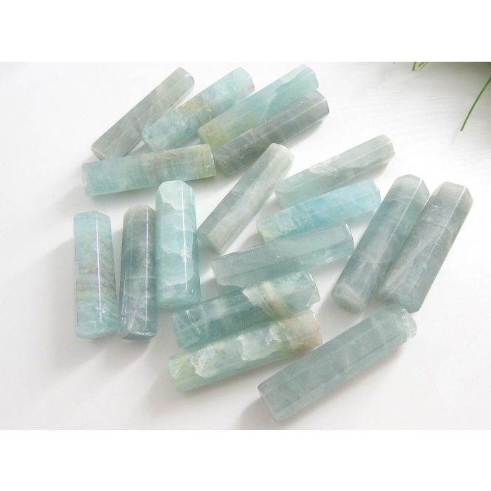 Aquamarine Crystals,Stick,Baguette,Irregular Bead,Fancy,Handmade,Loose Stone,For Making Jewelry,One Piece 40MM Long Approx,100%Natural (C1) | Save 33% - Rajasthan Living 5