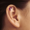 14K Dainty Natural Rhodolite Garnet Cartilage Earrings, Everyday Gemstone Earring For Her, Gold Stud Earrings For Women, January Birthstone | Save 33% - Rajasthan Living 19