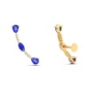 14K Solid Natural Tanzanite Climber Earrings, Gold Climber Stud Earrings For Women, Everyday Gemstone Ear Climbers For Her, December Jewel | Save 33% - Rajasthan Living 16