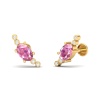 Natural Pink Spinel 14K Dainty Climber Stud Earrings, Gold Ear Climbers For Women, Everyday Gemstone Stud Earring For Her, August Birthstone | Save 33% - Rajasthan Living 22