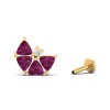 14K Dainty Natural Rhodolite Garnet Cartilage Earrings, Everyday Gemstone Earring For Her, Gold Stud Earrings For Women, January Birthstone | Save 33% - Rajasthan Living 15