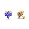 14K Dainty Natural Tanzanite Stud Earrings, Gold Cartilage Stud Earrings For Women, Everyday Gemstone Earring For Her, December Birthstone | Save 33% - Rajasthan Living 21