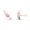Natural Pink Spinel 14K Dainty Climber Stud Earrings, Gold Ear Climbers For Women, Everyday Gemstone Stud Earring For Her, August Birthstone | Save 33% - Rajasthan Living 17