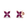 Natural Rhodolite Garnet 14K Dainty Stud Earrings, Gold Stud Earrings For Women, Everyday Gemstone Butterfly Earring For Her, January Jewel | Save 33% - Rajasthan Living 17