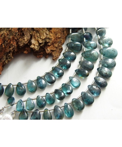 Teal Green Moss Kyanite Smooth Teardrop,Indigo,Blue,Drop,Loose Stone,Earrings Bead 100%Natural 21Piece Strand 13X7To7X5MM Approx PME(BR9) | Save 33% - Rajasthan Living 3