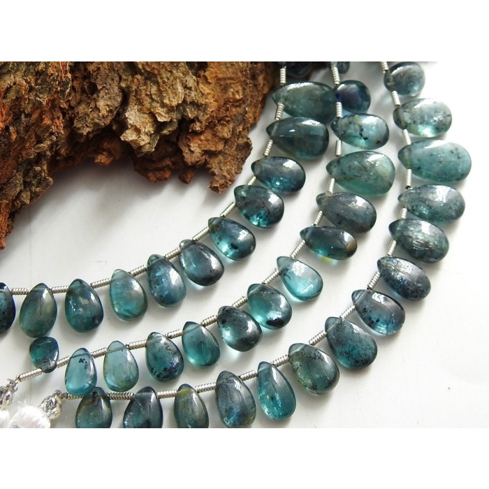 Teal Green Moss Kyanite Smooth Teardrop,Indigo,Blue,Drop,Loose Stone,Earrings Bead 100%Natural 21Piece Strand 13X7To7X5MM Approx PME(BR9) | Save 33% - Rajasthan Living 7