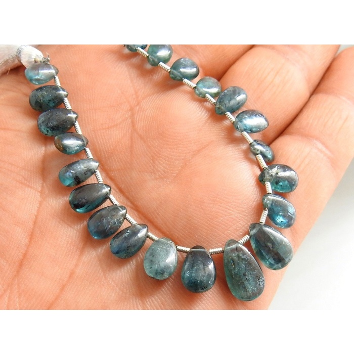 Teal Green Moss Kyanite Smooth Teardrop,Indigo,Blue,Drop,Loose Stone,Earrings Bead 100%Natural 21Piece Strand 13X7To7X5MM Approx PME(BR9) | Save 33% - Rajasthan Living 13