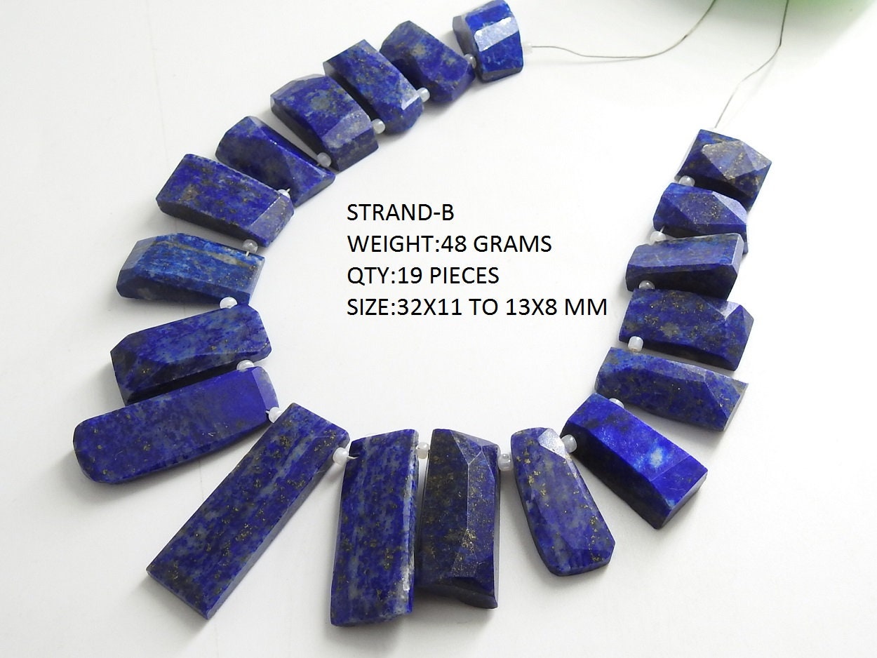 100%Natural Lapis Lazuli Faceted Briolette,Fancy Shape Bead,Tumble,Nuggets,Lapis Cabochon,Sideway Drill,Natural Gemstone,Handmade Bead | Save 33% - Rajasthan Living 16